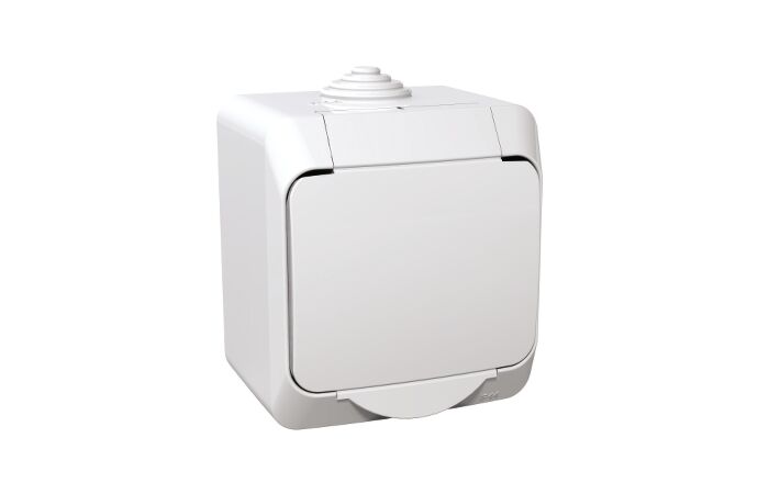 SCHNEIDER Zásuvka CEDAR WDE000540 jednoduchá bílá IP44