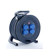 MUNOS Přívod prodlužovací 40m zásuvky 4x 230V/16A s bubnem IP54 černá
