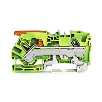 WAGO Svorka 2106-1207 2vodičová pro ochranný vodič S páčkou a přip. Push-in CAGE CLAMP® 6 mm², zelenožlutá