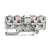 WAGO Svorka 2204-1401 4vodičová průchozí s ovládacím tlačítkem 4 mm², šedá