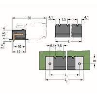WAGO Konektor 231-869/001-000/105-604 s pájecími piny THR Pájecí kontakt 1,2 × 1,2 mm Úhlové provedení, černá