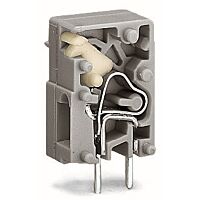 WAGO Svorka 741-902 s možností řadového připojení na DPS, tlačítko, 2,5 mm², šedá