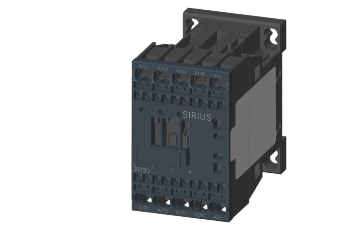 SIEMENS Stykač AC-3, 7A/3kW/400V, 3pólový, DC 24V, funkční modul volitelný, 1 NC, pružinová svorka