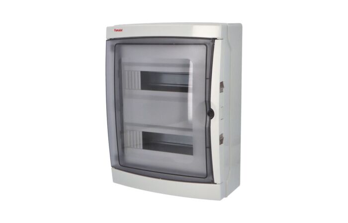 FAMATEL Skříň ACQUA 3926-T, 26TE, 410x310x150mm, průhledná plastová dvířka, IP65