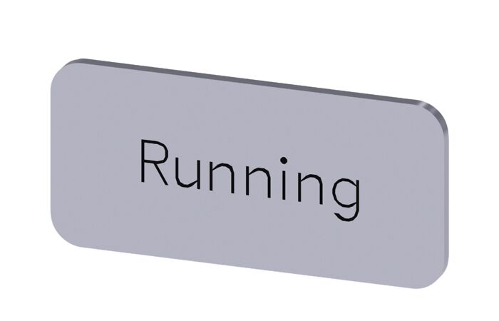 SIEMENS Štítek popisný 12,5 x 27 mm, štítek stříbrný, popisek RUNNING