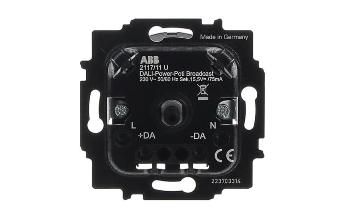 ABB Tělo 2CKA006599A2988 stmívače DALI výkon. pro tlačítkové spínání a otočné ovládání (2117/11 U-500)