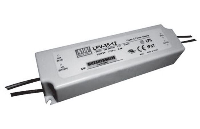 MEANWELL Napájecí zdroj LED 12V 35W LPV nestmívatelný IP65