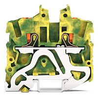 WAGO Svorka 2252-1207 2vodičová miniaturní ochranného vodiče s ovládacím tlačítkem 2,5 mm², zelenožlutá