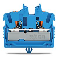 WAGO Svorka 2252-314 2vodičová průchozí Mini s ovládacím tlačítkem 2,5 mm², modrá