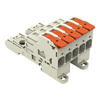WAGO Konektor 832-1205/306-000 1vodičový s pájecími piny Páčka Push-in CAGE CLAMP®, šedá