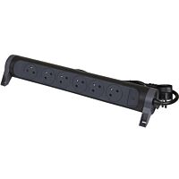 LEGRAND Přívod prodlužovací 1,5m 6zásuvka 230V/16A 6X2P+T otočný IP20 černá/tm.šedá