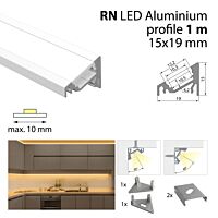Profil AL 19/15mm RN mléčný 1m komplet