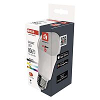 EMOS Žárovka LED smart GoSmart A60 / E27 / 9 W (60 W) / 806 lm / RGB / stmívatelná / Zigbee
