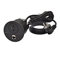 Zásuvka DISQ80 2P+T USB A+C RJ45 černá
