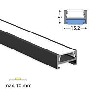 Profil AL 15/9mm PDA černý 2m komplet
