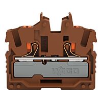 WAGO Svorka 2252-301/000-014 2vodičová průchozí Mini s ovládacím tlačítkem 2,5 mm², hnědá