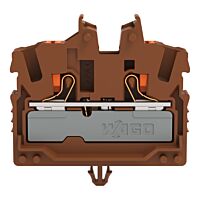 WAGO Svorka 2252-311/000-014 2vodičová průchozí Mini s ovládacím tlačítkem 2,5 mm², hnědá