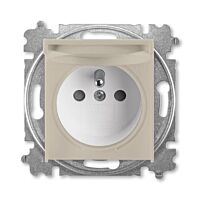 ABB LEVIT Zásuvka 6619H-A06397 18 s víčkem a clonkami, bezšroubové svorky, IP40, macchiato / bílá