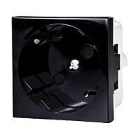 KOPOS Zásuvka modulární QUADRO, schuko, s clonkami, černá