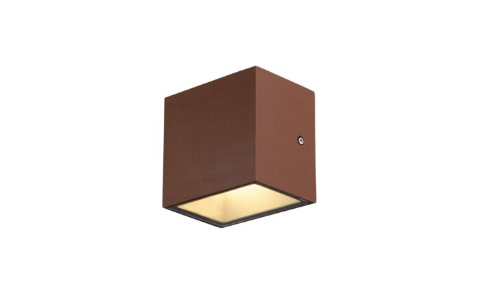 SLV Svítidlo LED SITRA CUBE WL 5Wx2 1270lm 3000K nástěnné IP44 hnědá rez