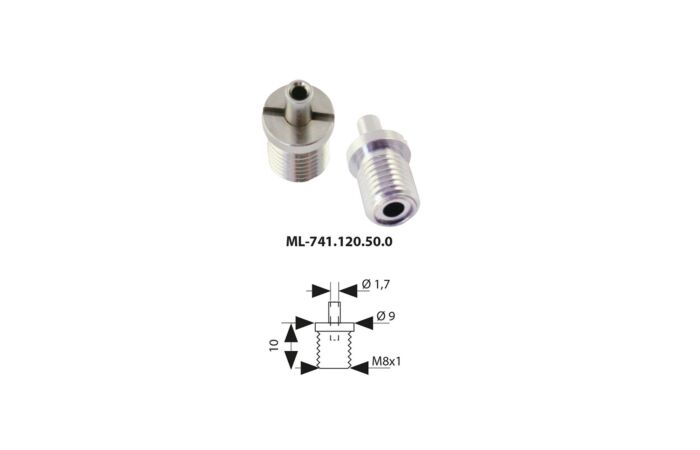 MCLED Úchyt závěsného lanka M8x1x8H, nastavitelný, poniklovaná mosaz