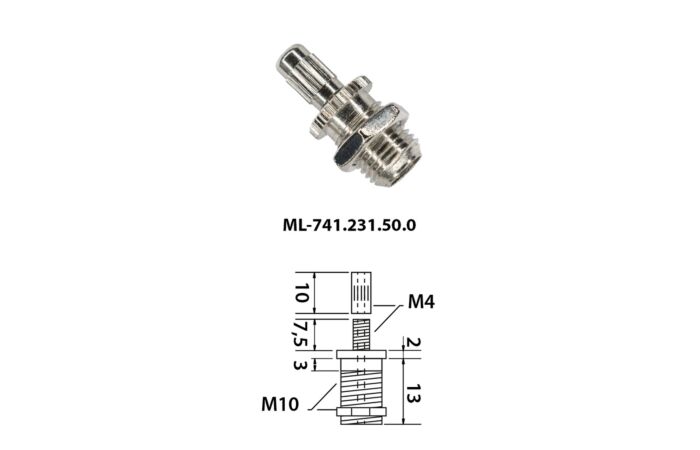 MCLED Úchyt závěsného lanka M10x1, nastavitelný, poniklovaná mosaz