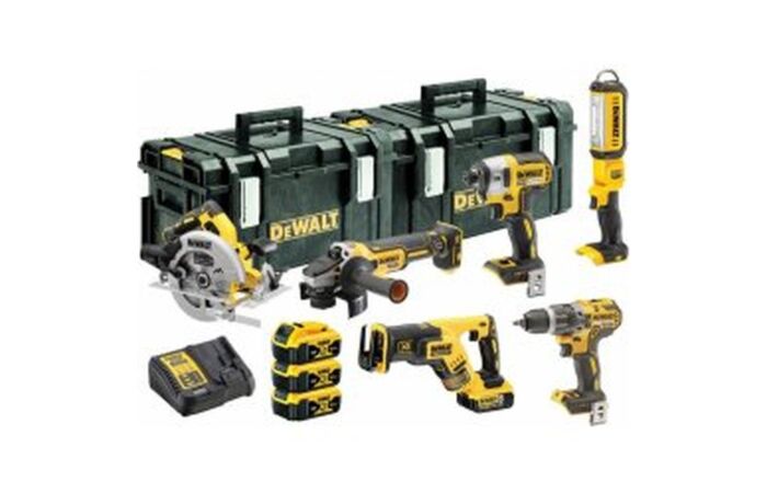DeWALT Sada DCD796+DCG405+DCF887+DCS570+DCS367+DCL050 / AKU bezuhlíková kombo sada nářadí