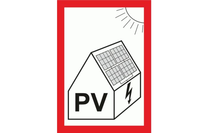 STRO.M Tabulka "PV" pro fotovoltaická zařízení A7, samolepící