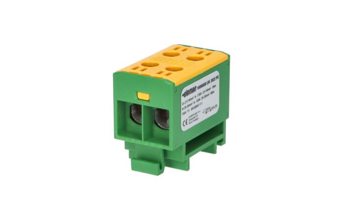 ELEMAN Svorka UK 35/2 PE 1006608 univerzální krytá na DIN lištu, 1pól. 135A zelenožlutá