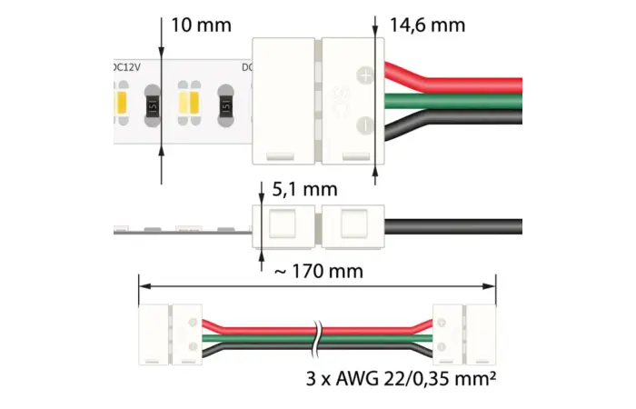 Spojka double white pro LED pásky
