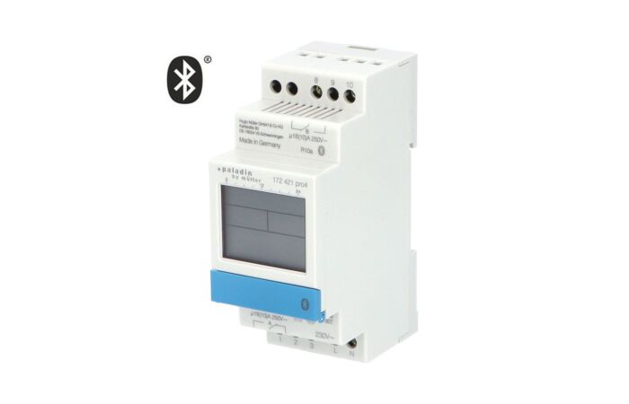 PALADIN Hodiny spínací 172421pro4 digitální týdenní integrovaný Bluetooth 16A 230V AC IP20