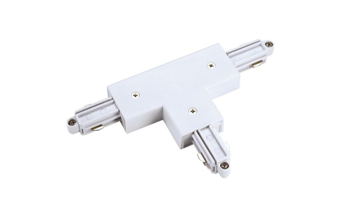 T-spojka pro vysokonapěťové 1fázové přisazené lišty, uzemnění vnější, vpravo, bílá