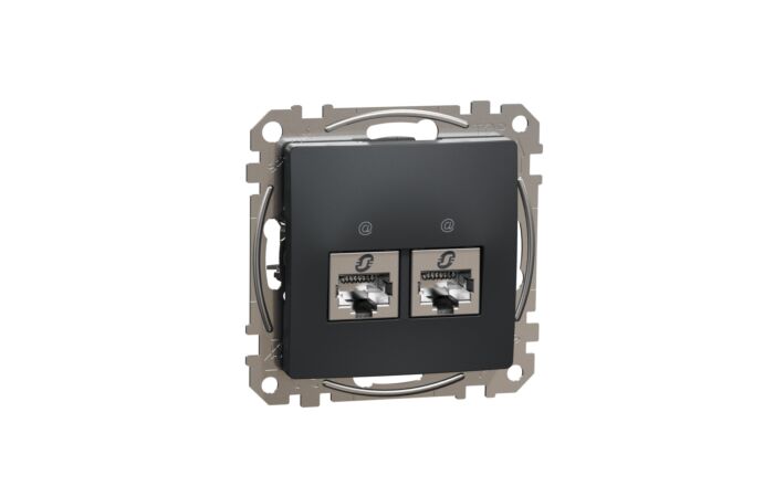 SCHNEIDER Sedna Design & Elements Datová zásuvka 2xRJ45 kat. 6 STP antr