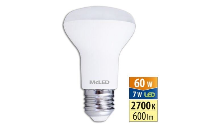 MCLED Žárovka LED 7W-60, E27, CRI80, 600lm, 2700K, úhel 120°