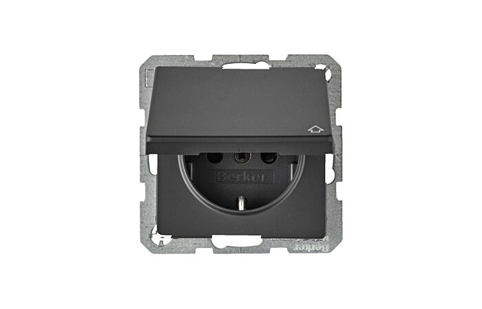 Zásuvka, SCHUKO, 16 A, 250 V~ s víčkem,