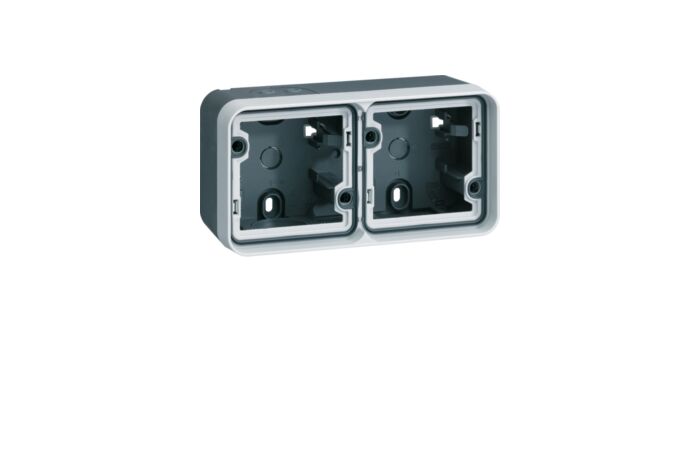 2-násobná krabice s rámem a vývodkou, vo