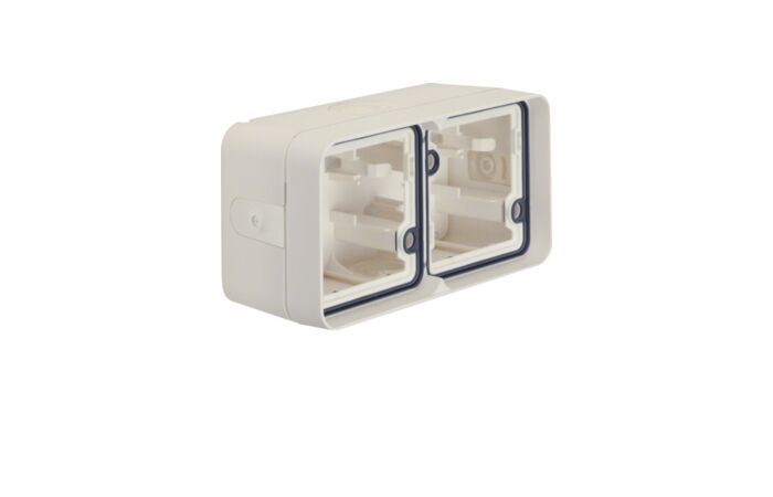 2-násobná krabice s rámem a 4x vývodkou,