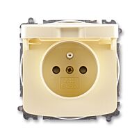 ABB TANGO Zásuvka 6619A-A06397 C s víčkem a clonkami, IP40, slonová kost
