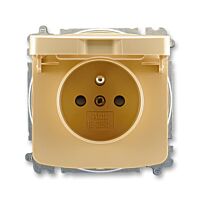 ABB TANGO Zásuvka 6619A-A06397 D s víčkem a clonkami, IP40, béžová