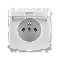 ABB TANGO Zásuvka 6619A-A06397 S s víčkem a clonkami, IP40, šedá