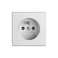 ABB FUTURE LINEAR Zásuvka 6619B-A0635783 s clonkami, bezšroubové svorky, IP40, hliníková stříbrná