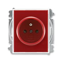 ABB TIME Zásuvka 6619E-A06357 13 s clonkami, bezšroubové svorky, IP40, karmínová / bílá
