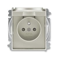 ABB TIME Zásuvka 6619E-A06397 32 s víčkem a clonkami, bezšroubové svorky, IP40,starostříbrná