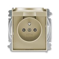 ABB TIME Zásuvka 6619E-A06397 33 s víčkem a clonkami, bezšroubové svorky, IP40, šampaňská