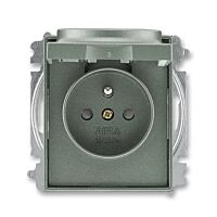 ABB TIME Zásuvka 6619E-A06397 34 s víčkem a clonkami, bezšroubové svorky, IP40, antracitová