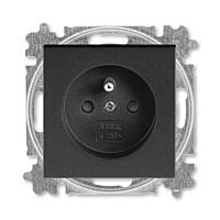 ABB LEVIT Zásuvka 6619H-A06557 03 s clonkami, rozměr 55 x 55 mm, IP40, onyx