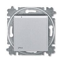 ABB LEVIT Zásuvka 6619H-A06697 70 s víčkem a clonkami, bezšroubové svorky, IP44, titanová / kouřová černá