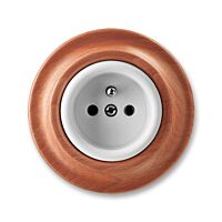 ABB DECENTO Zásuvka 6619K-C06347 52 bezšroubové svorky, IP20, bílá (porcelán) / třešeň