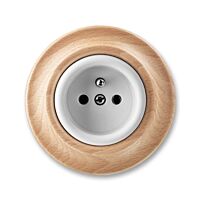 ABB DECENTO Zásuvka 6619K-C06357 50 s clonkami, bezšroubové svorky, IP40, bílá / přírodní buk