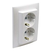 LOGUS Dvojzásuvka schuko ledová 90332CGE